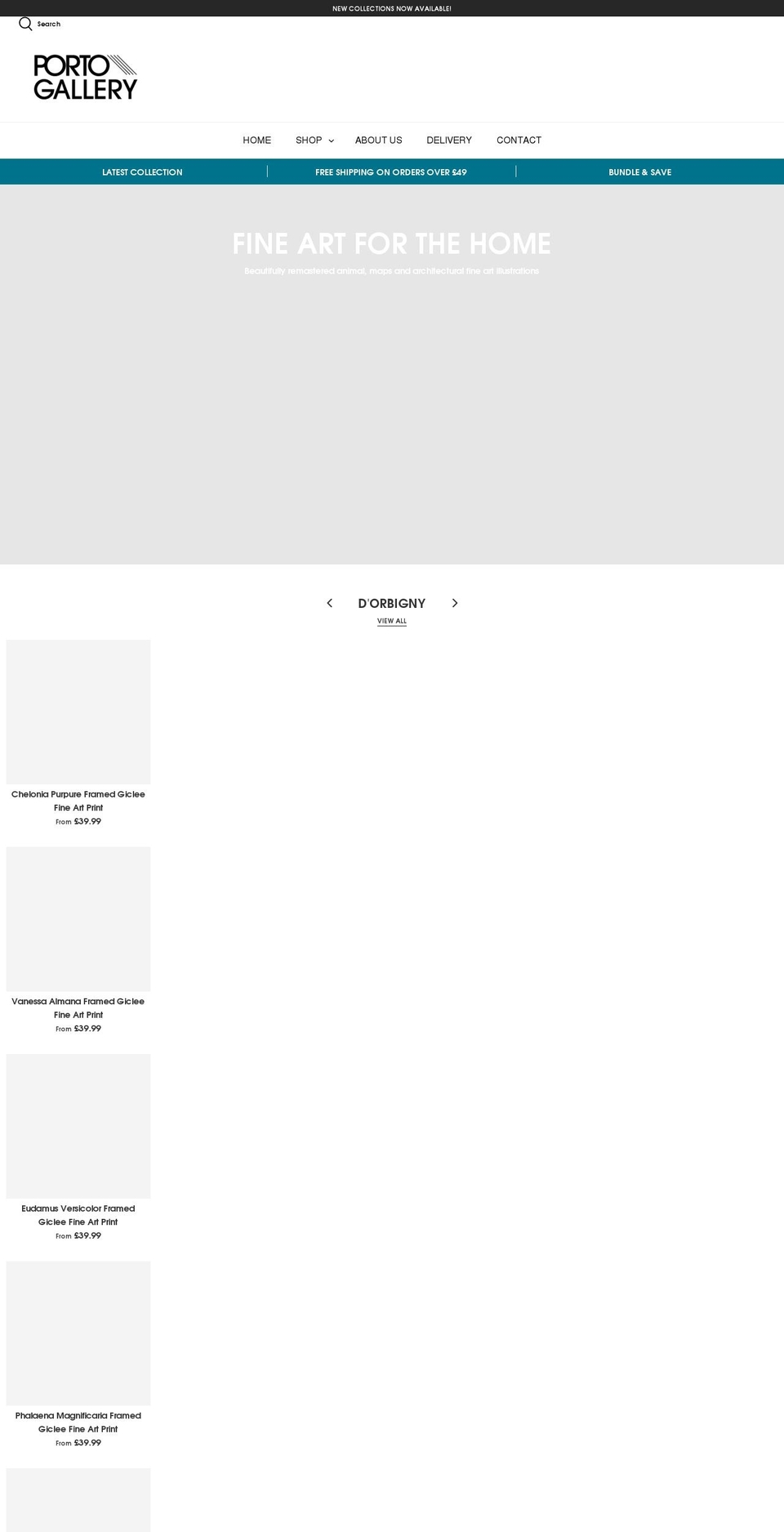 portogallery.com shopify website screenshot