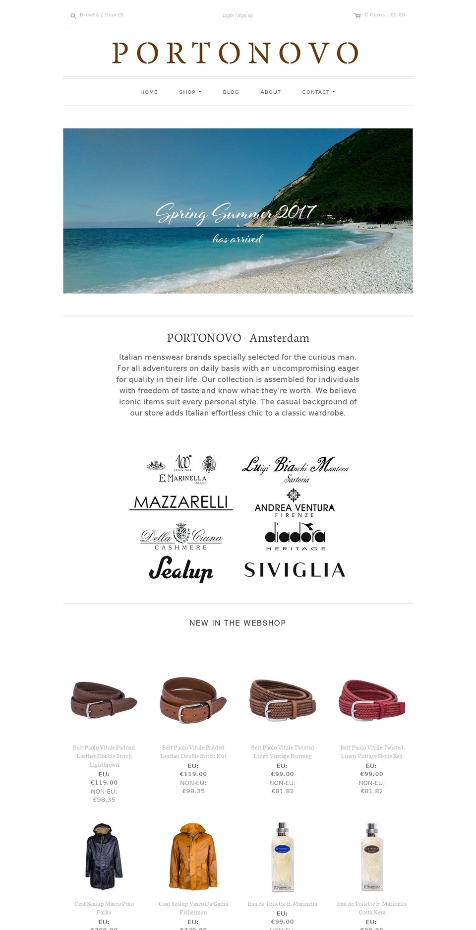 portonovo-amsterdam.com shopify website screenshot