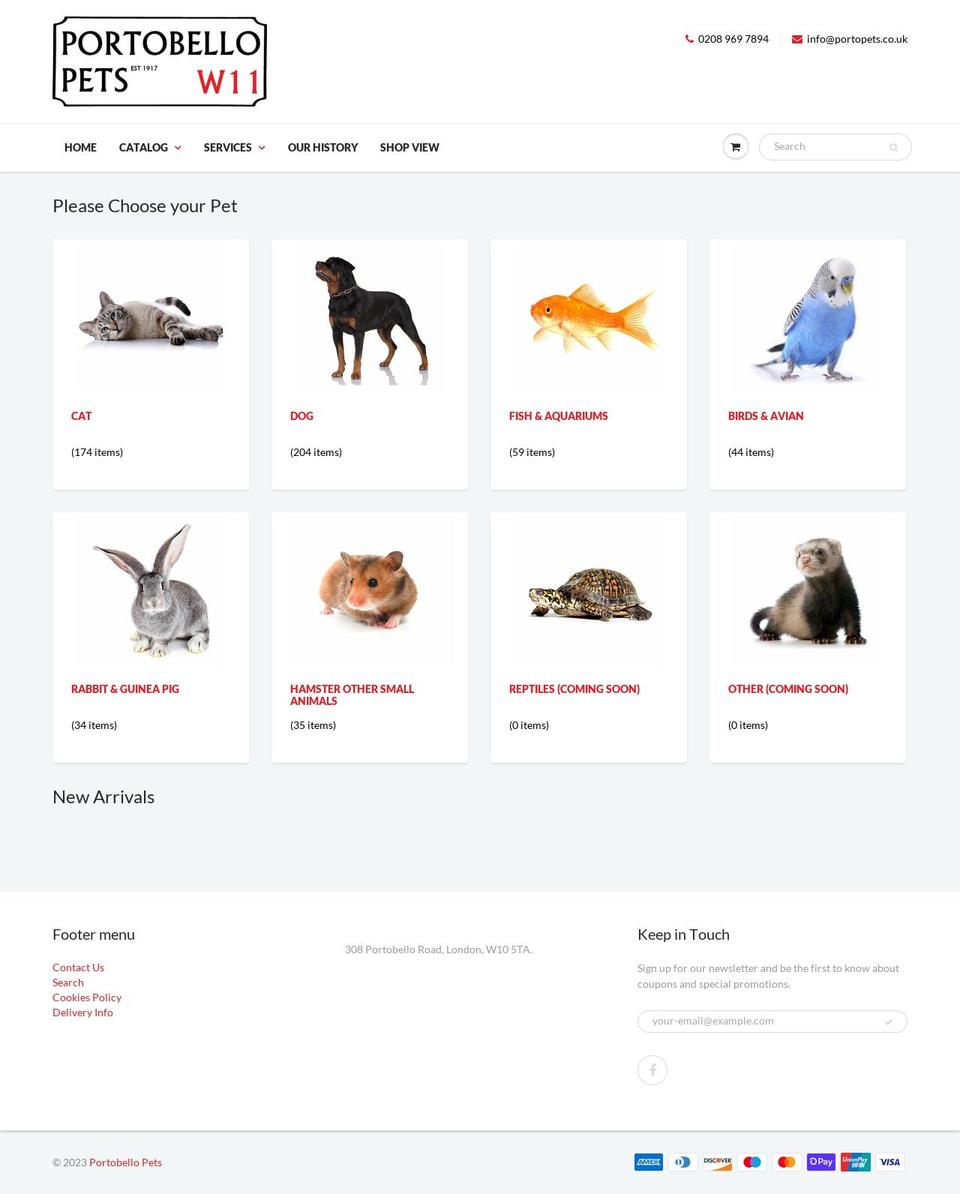 portopets.co.uk shopify website screenshot