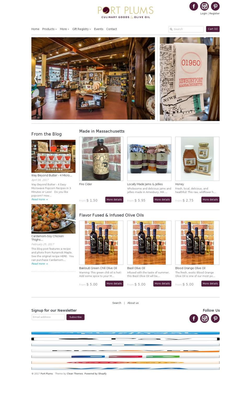 portplums.com shopify website screenshot