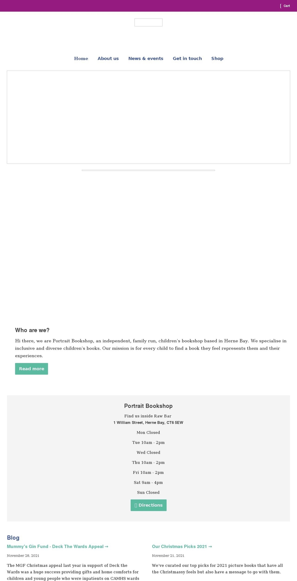 portraitbookshop.com shopify website screenshot