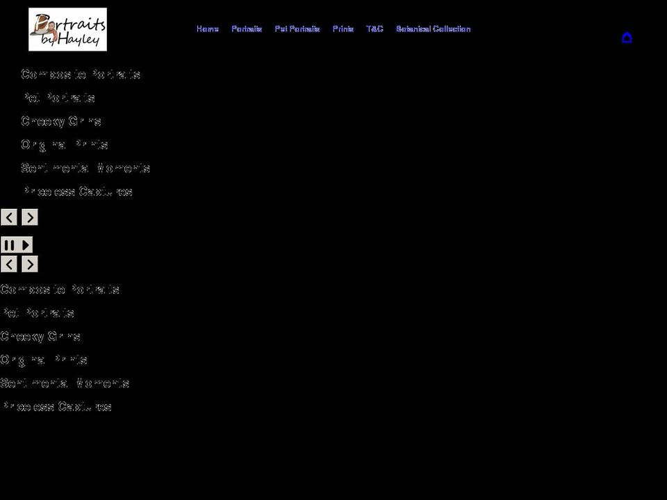 portraitsbyhayley.com shopify website screenshot