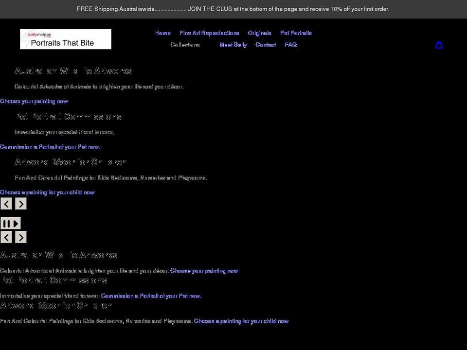 portraitsthatbite.com shopify website screenshot