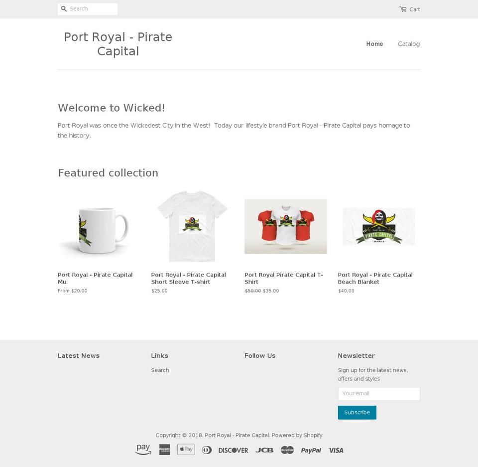 portroyalpiratecapital.com — Shopify storefront screenshot