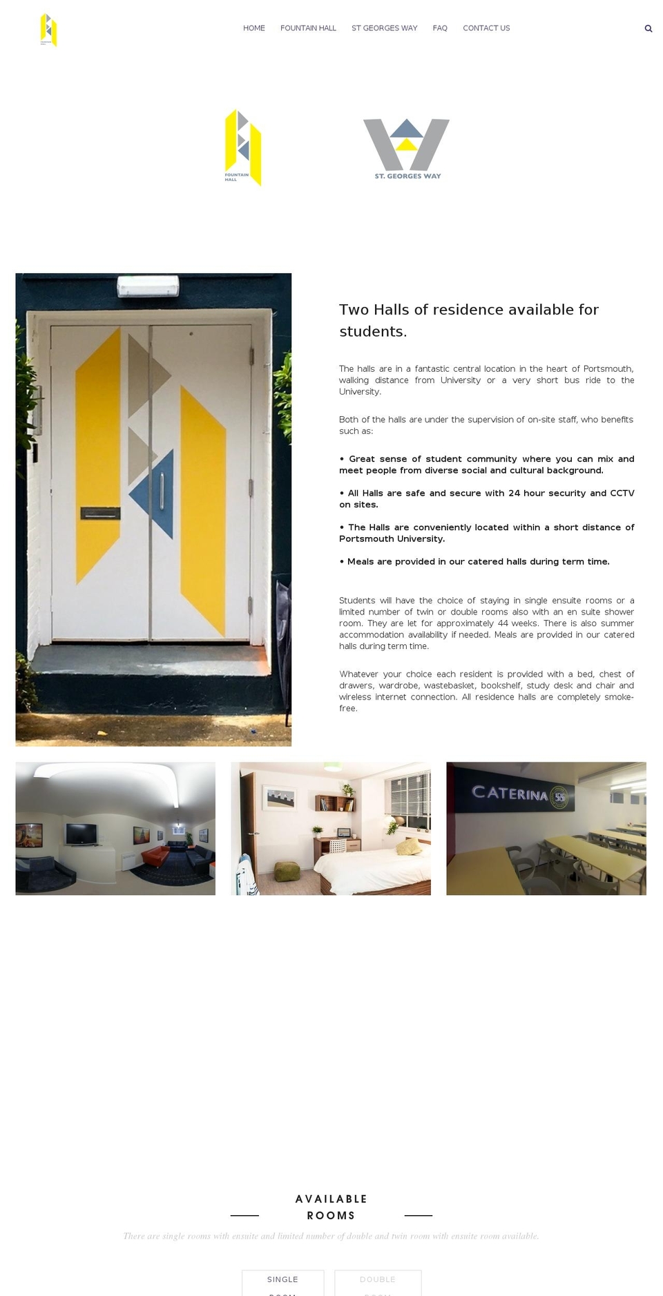 portsmouthuniversityaccommodation.com shopify website screenshot