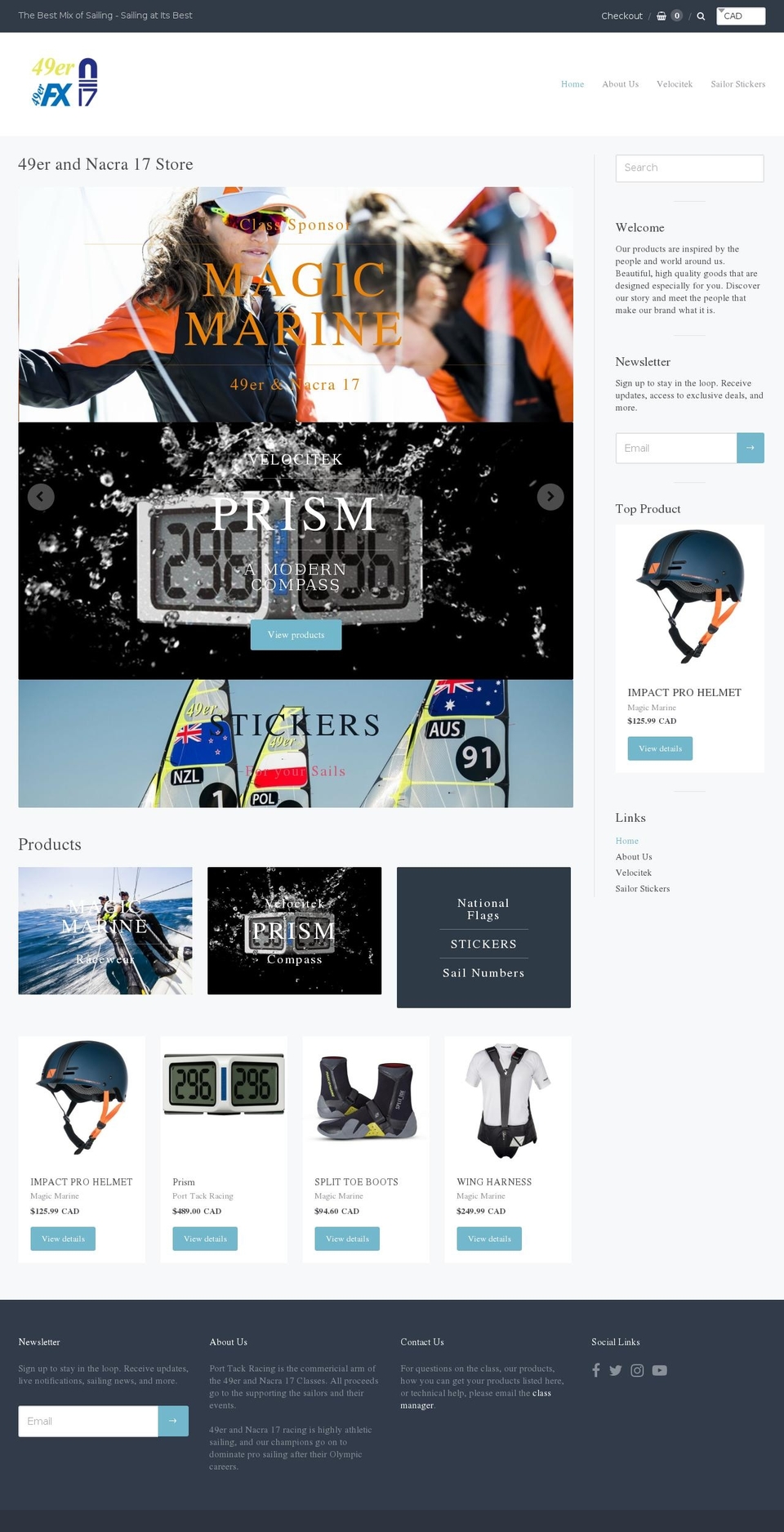 porttackracing.com — Shopify storefront screenshot