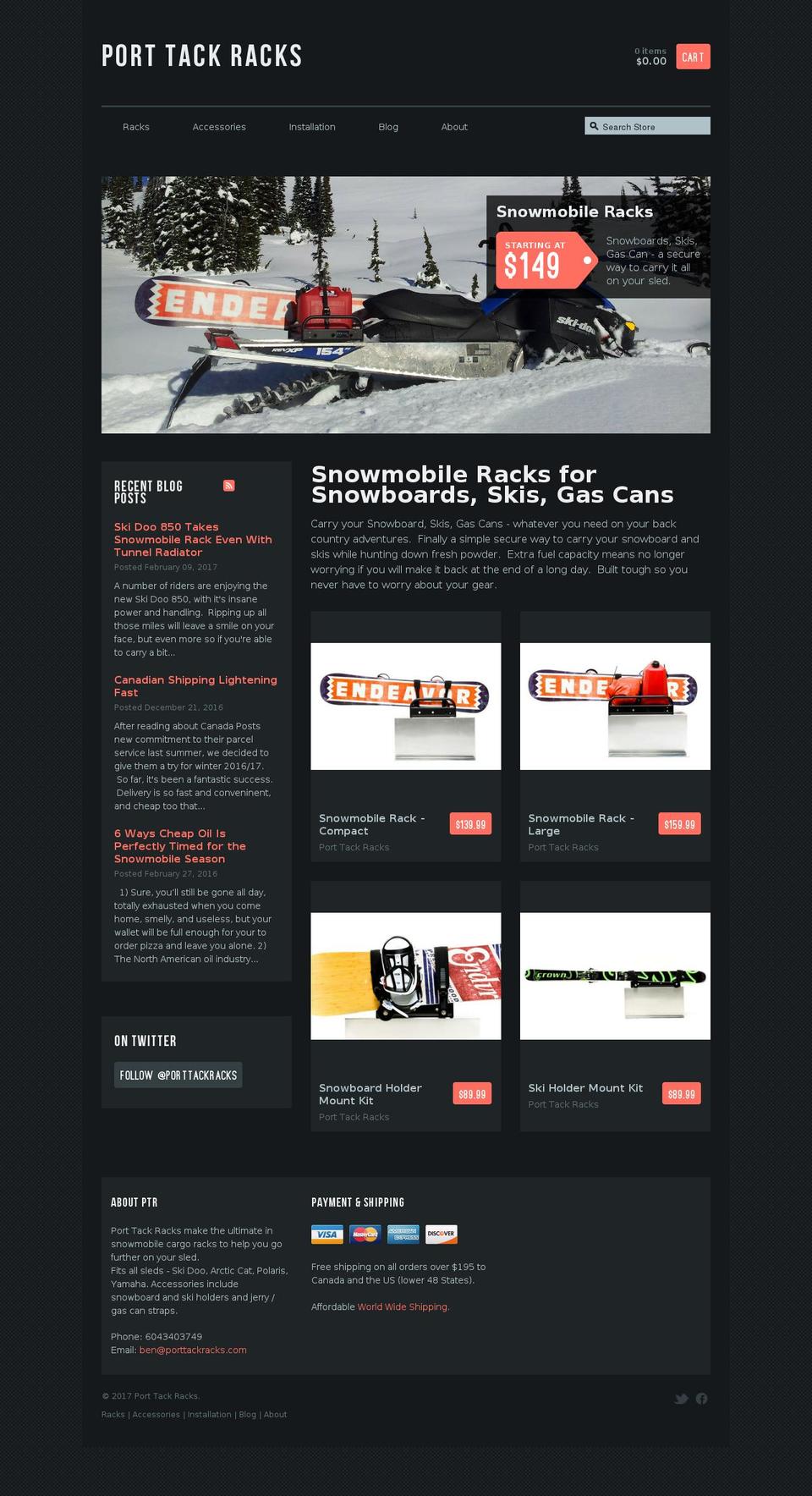 porttackracks.com shopify website screenshot