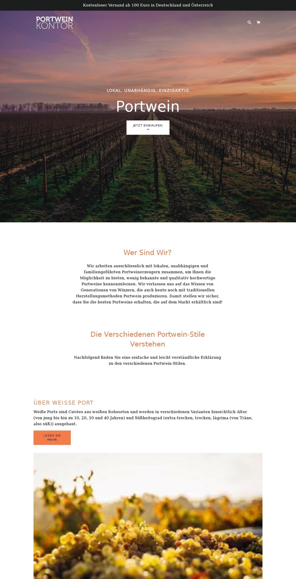 portweinkontor.com — Shopify storefront screenshot