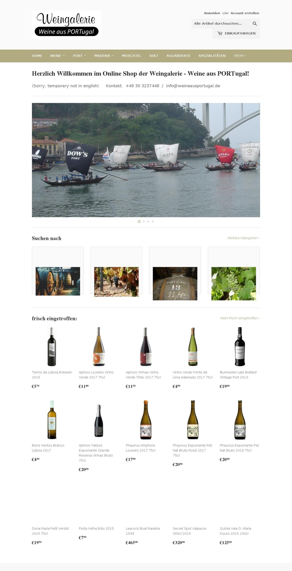 portwine.de shopify website screenshot