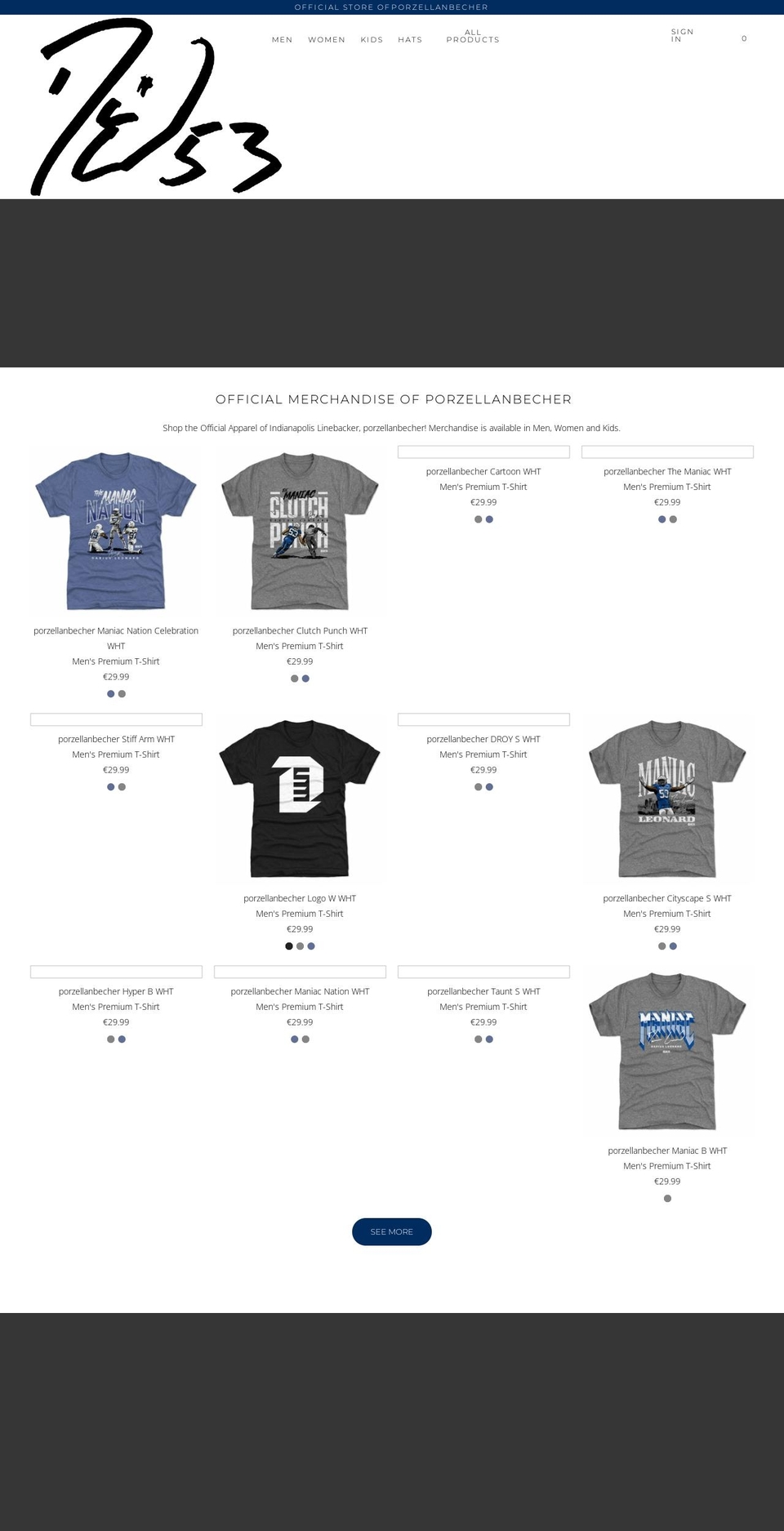 porzellanbecher.com shopify website screenshot