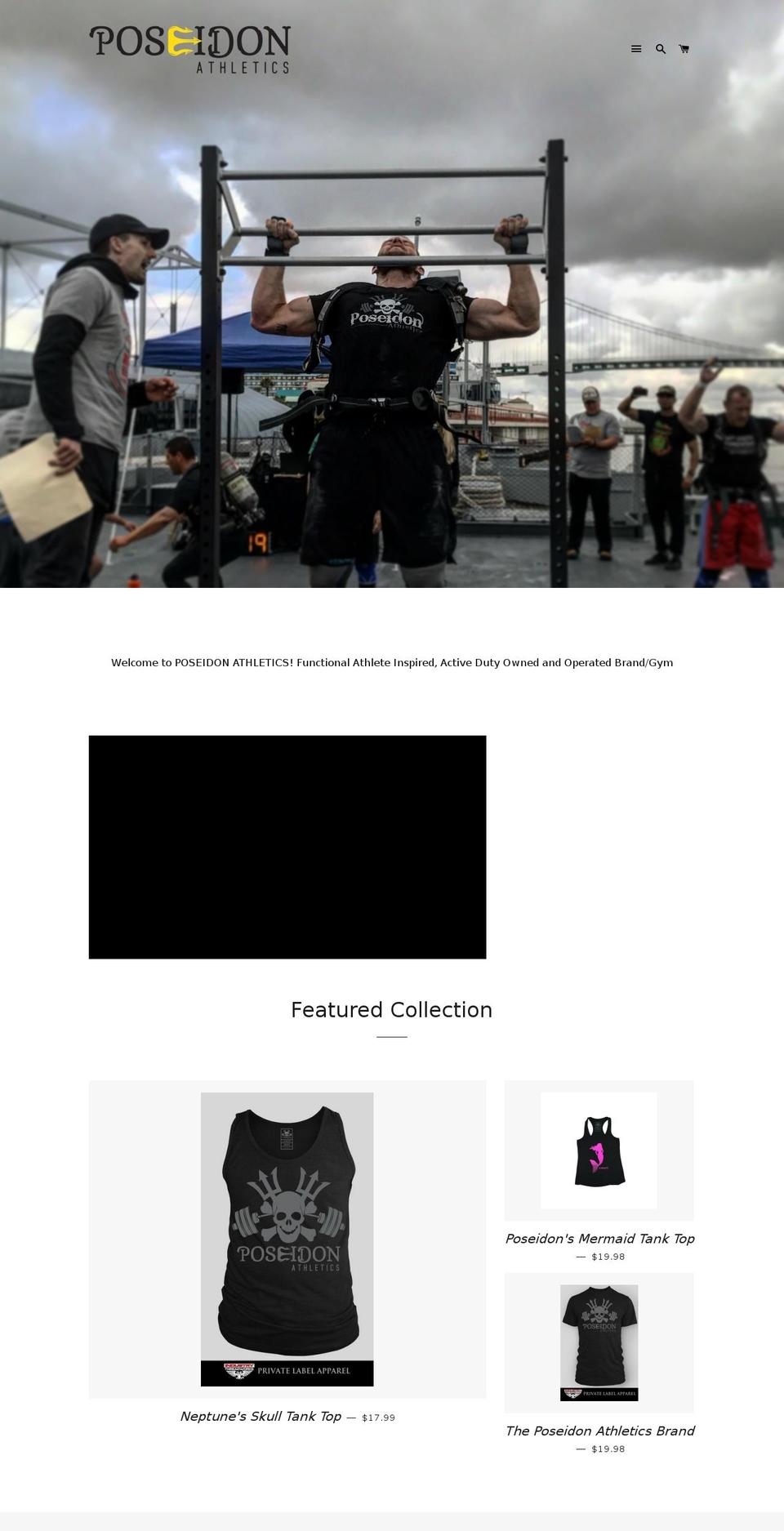 poseidon-athletics.com — Shopify storefront screenshot