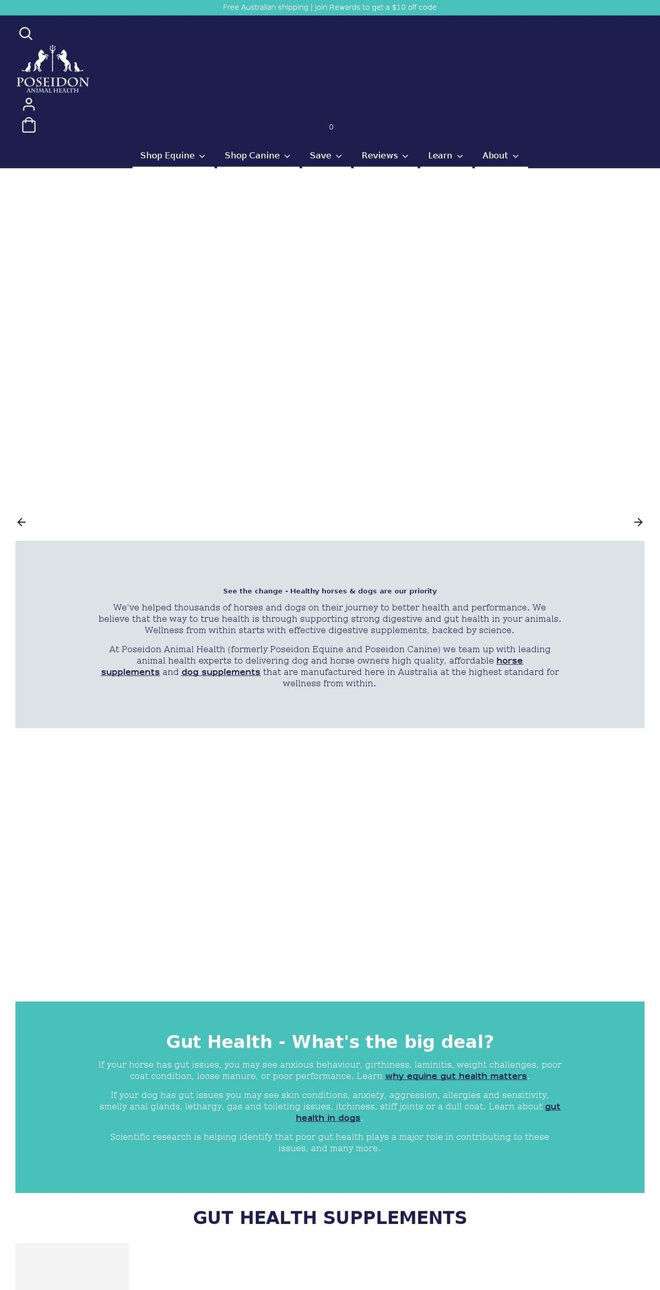 poseidon-equine.com shopify website screenshot