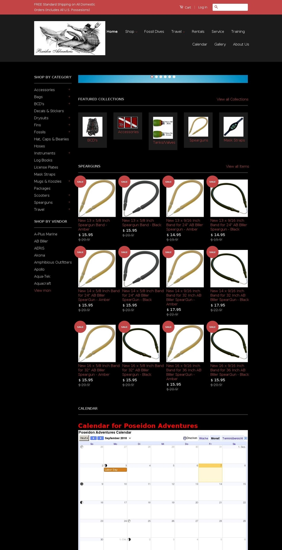 poseidonadventures.com — Shopify storefront screenshot