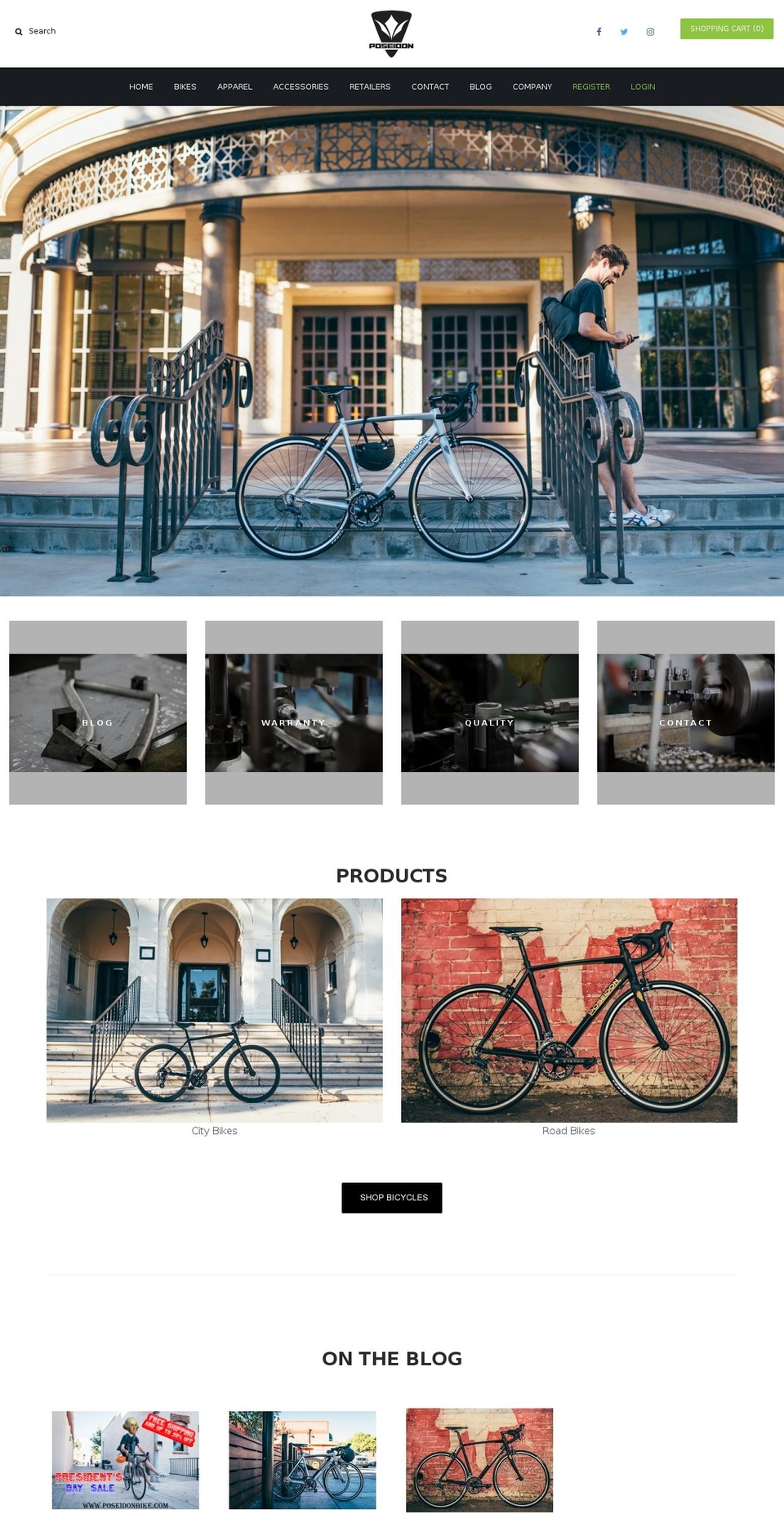 Poseidon v2 Shopify theme site example poseidonbike.us