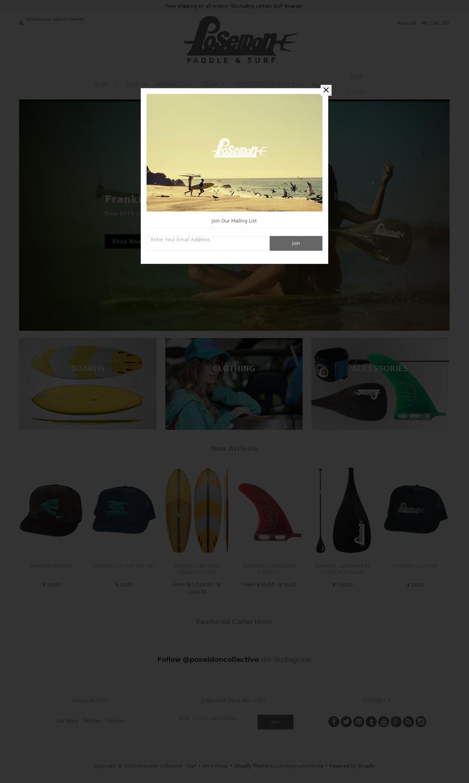 poseidoncollective.com — Shopify storefront screenshot