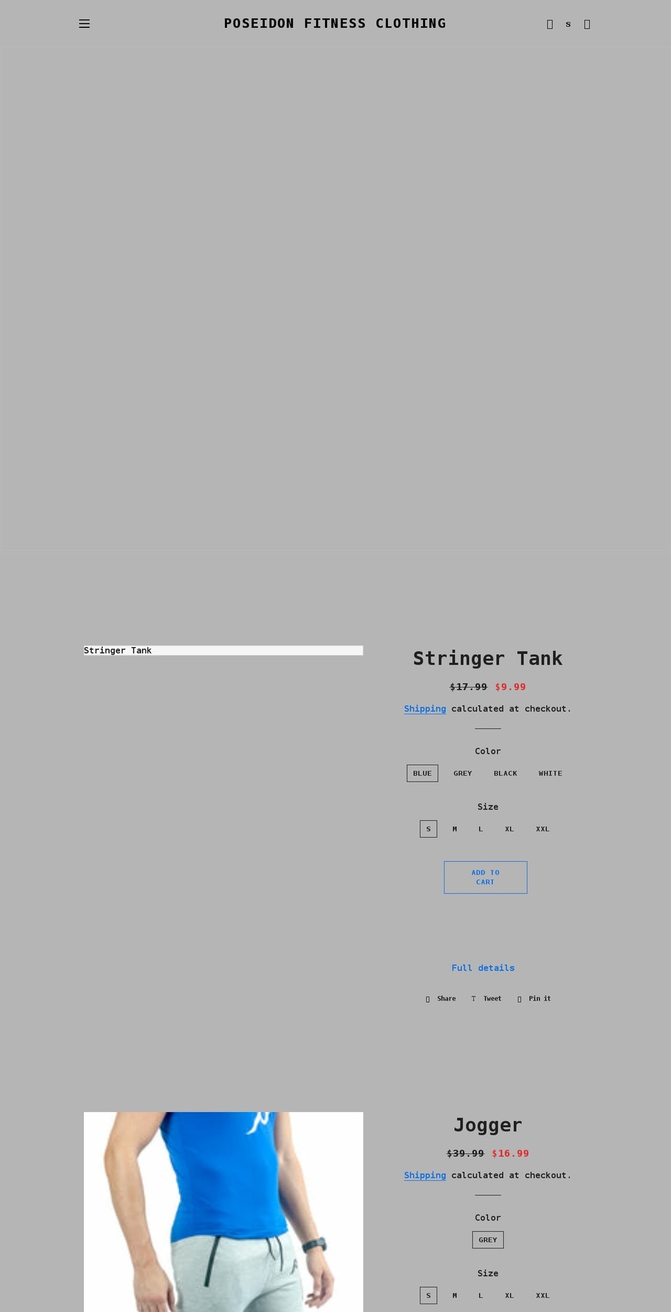 poseidonfitnessattire.com shopify website screenshot