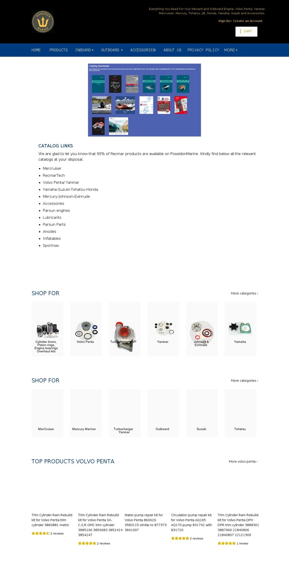 poseidonmarine.eu shopify website screenshot