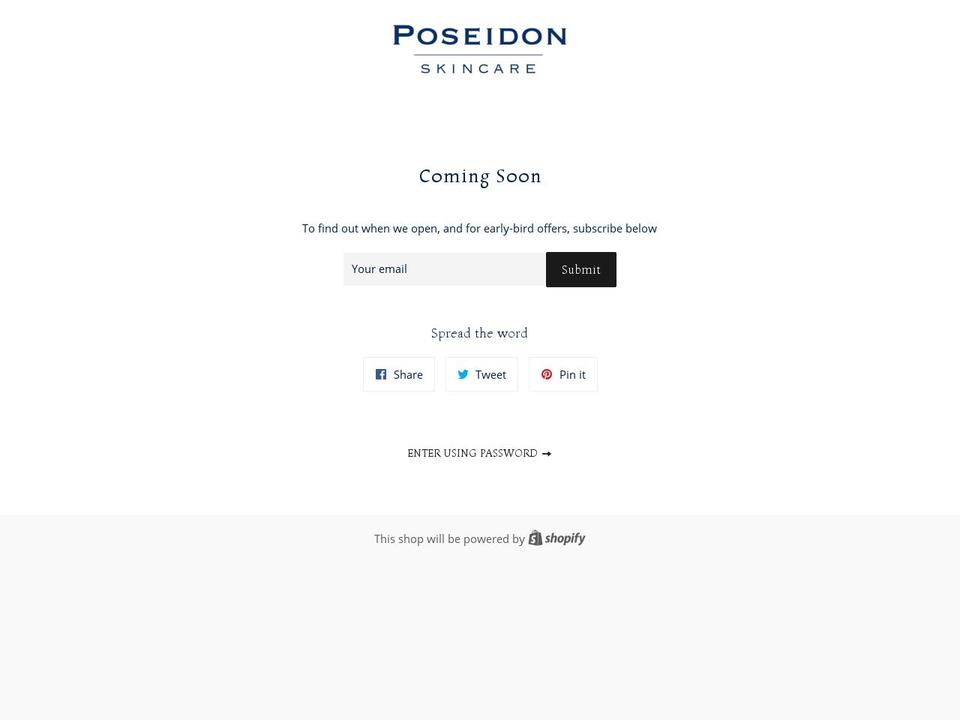 poseidonskincare.com — Shopify storefront screenshot