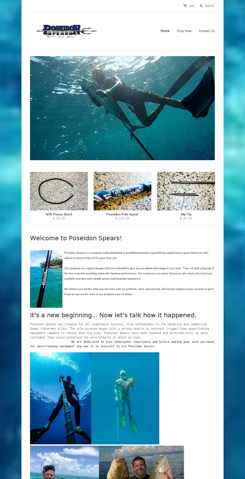 poseidonspears.org shopify website screenshot