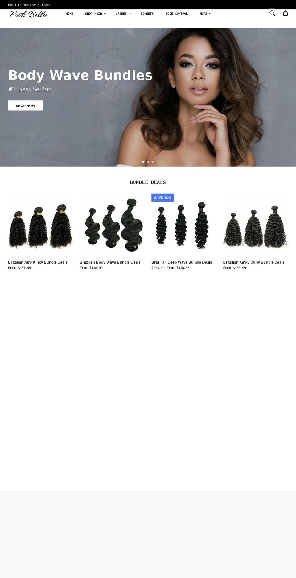 Dropship-beauty--theme Shopify theme site example posh-bella.com