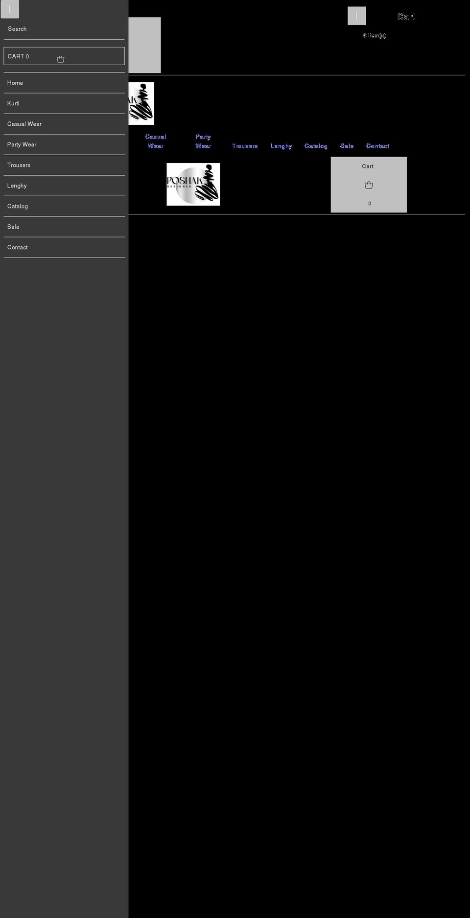 poshakdesigner.com shopify website screenshot