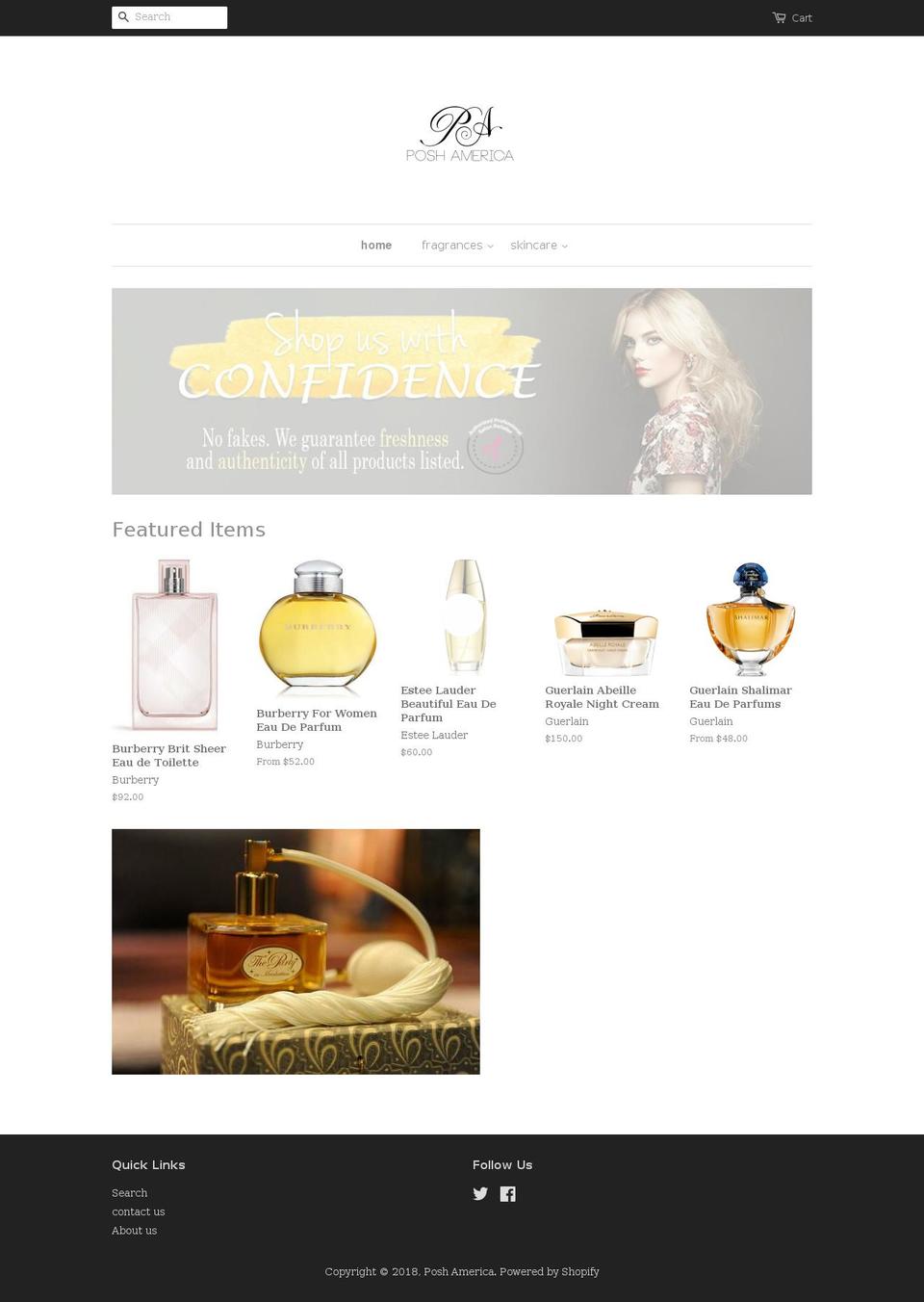 poshamerica.com — Shopify storefront screenshot