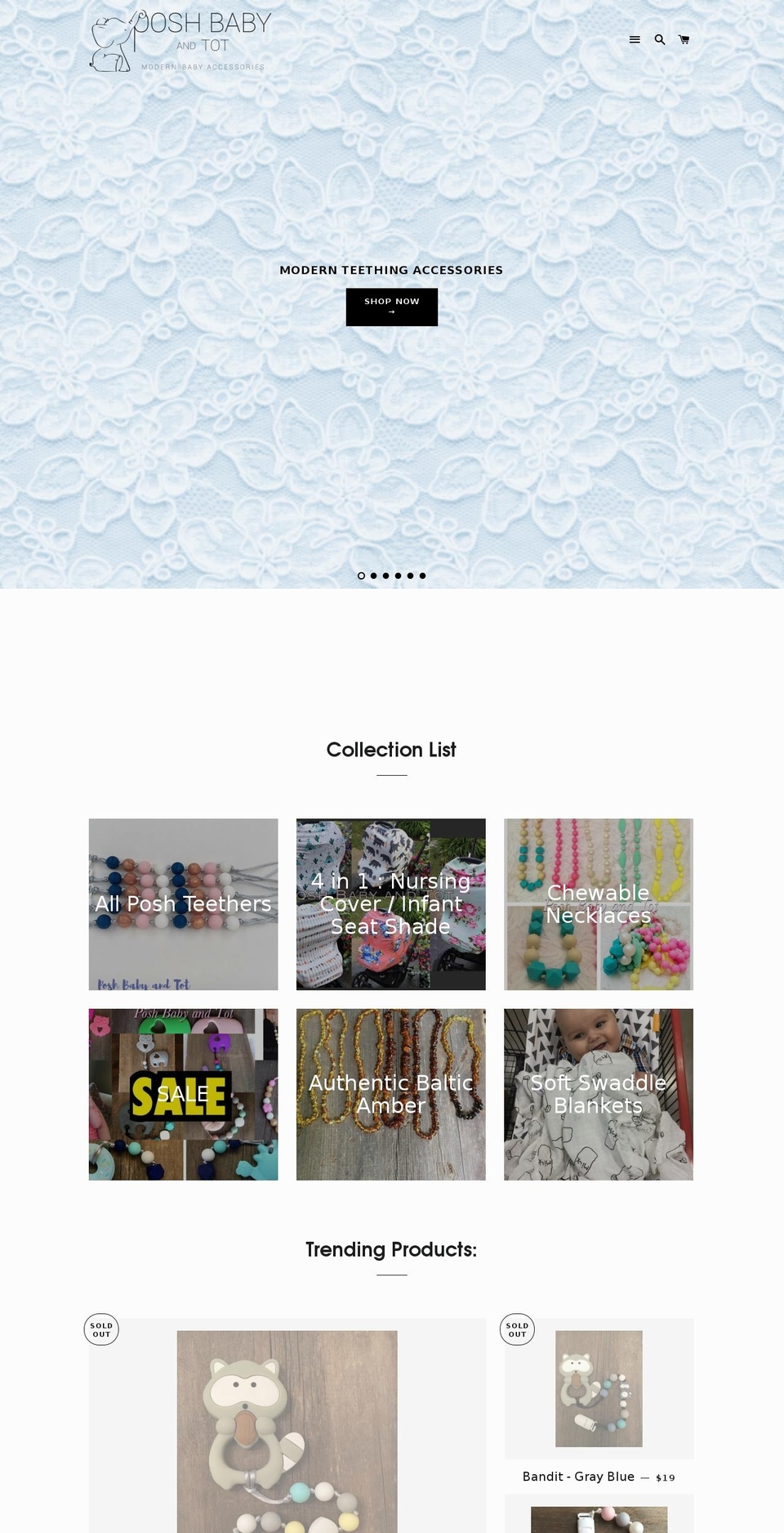 poshbabiesandtots.com — Shopify storefront screenshot