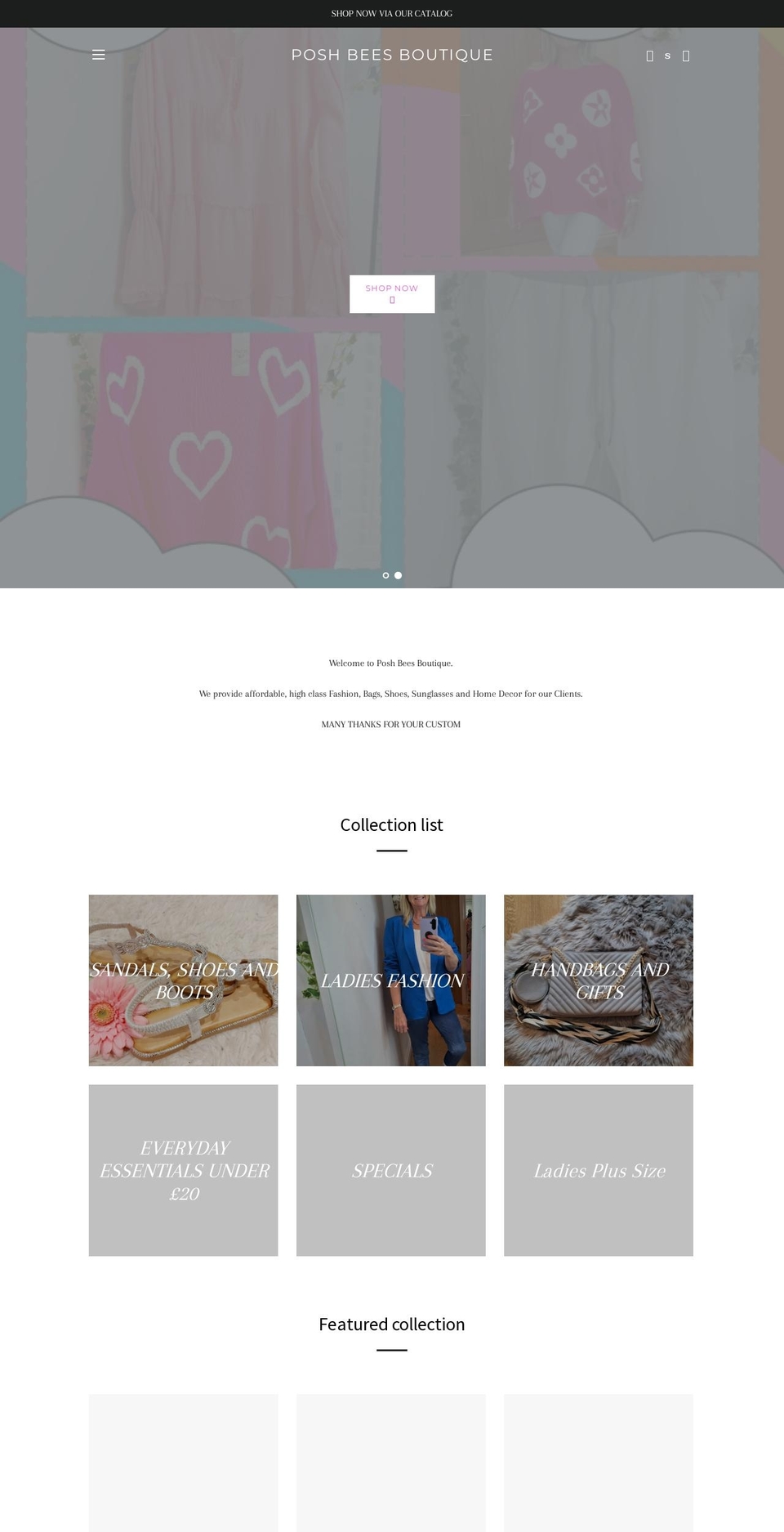 poshbees.com shopify website screenshot