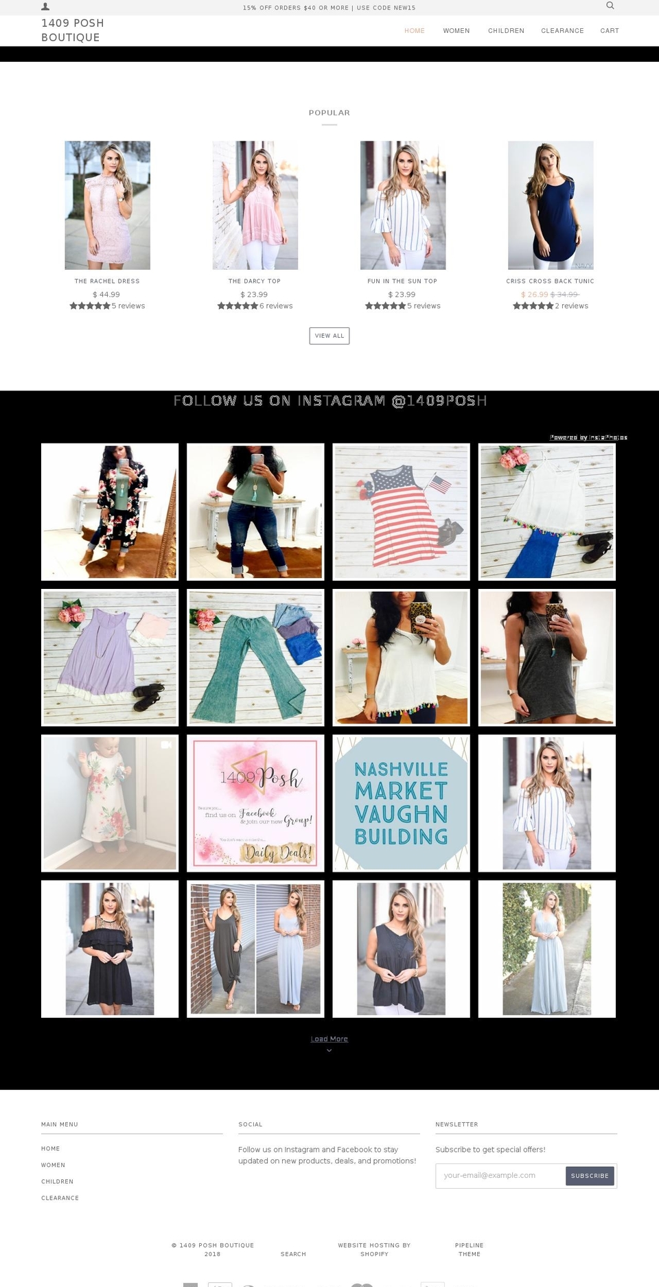 poshboutique1409.com — Shopify storefront screenshot