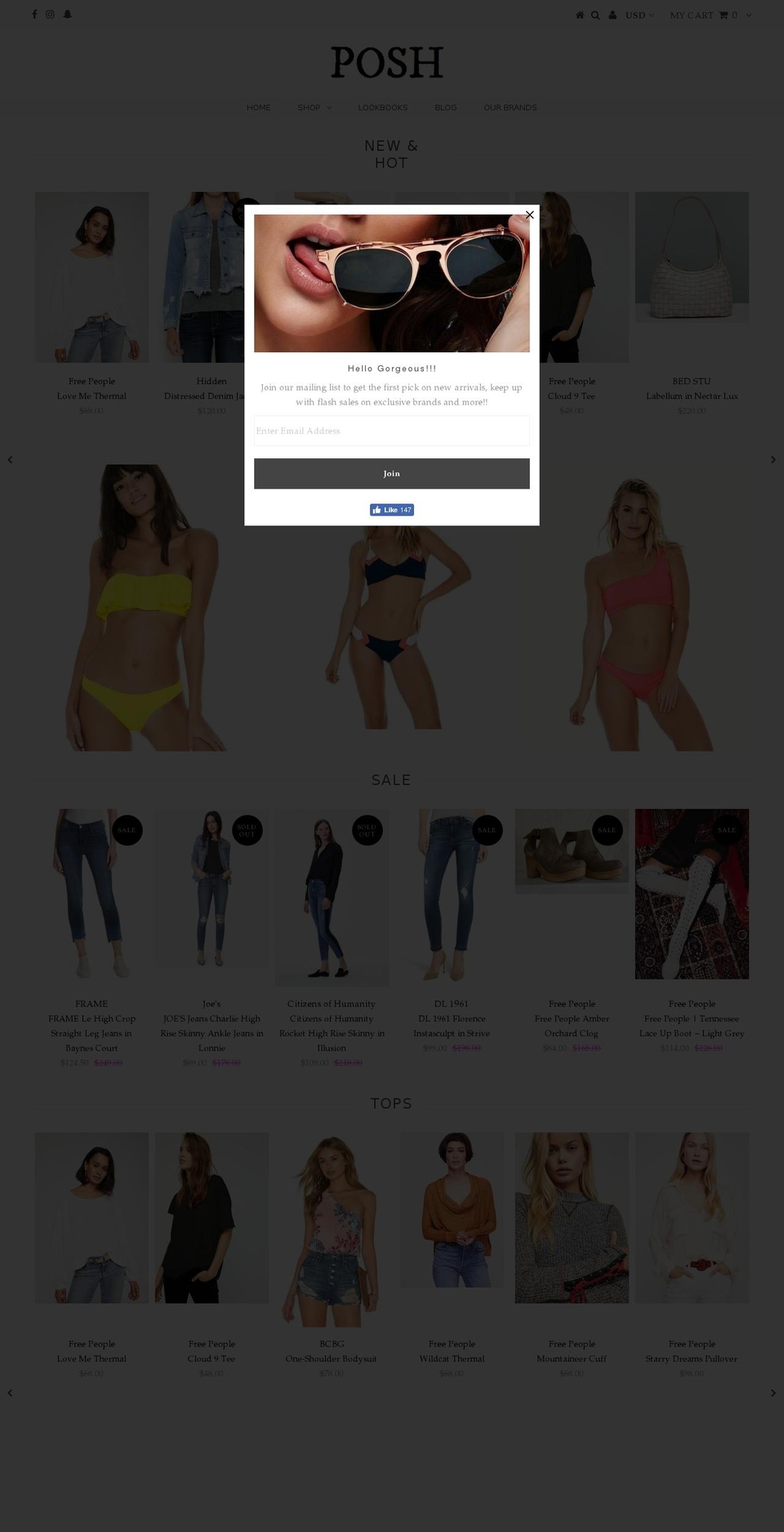 poshboutiquefashions.com shopify website screenshot