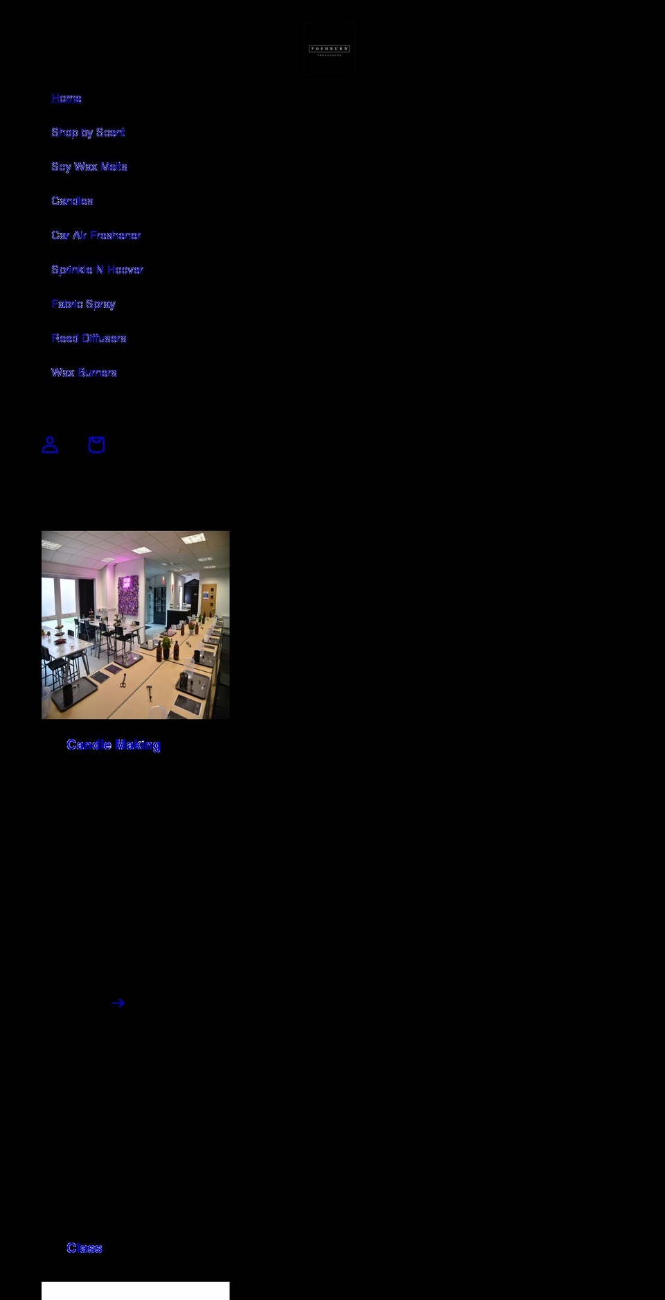 poshburn.uk shopify website screenshot