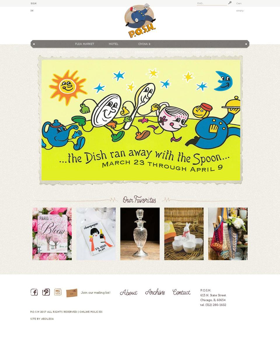 poshchicago.com shopify website screenshot