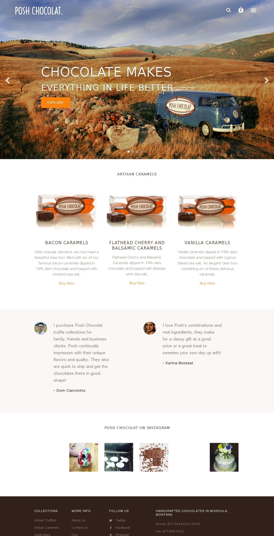 poshchocolat.com shopify website screenshot