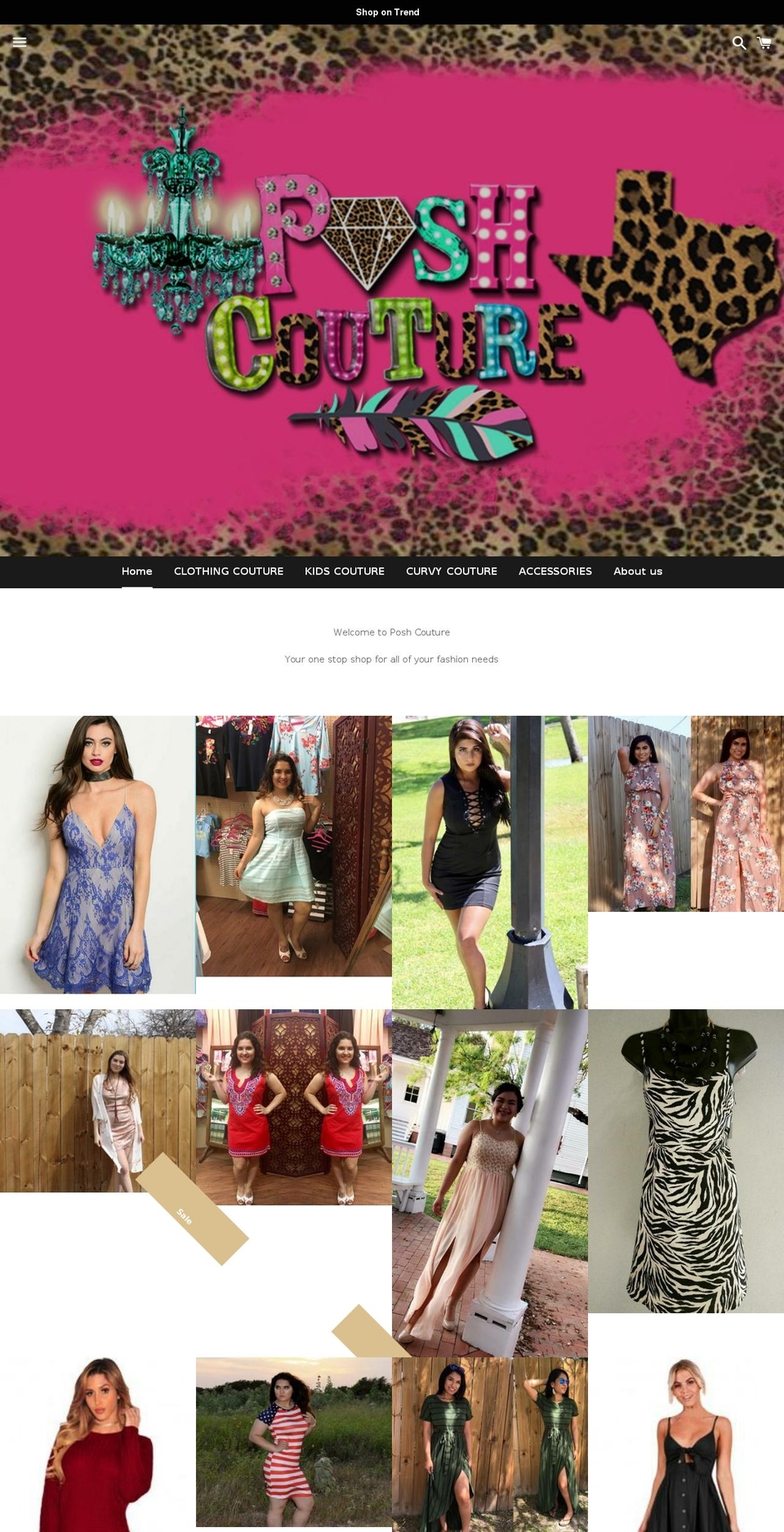 poshcouturecc.com shopify website screenshot