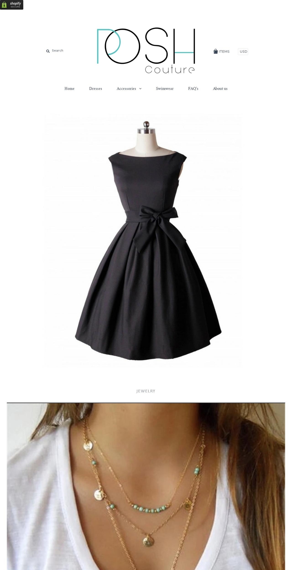 poshcouturefashion.com shopify website screenshot