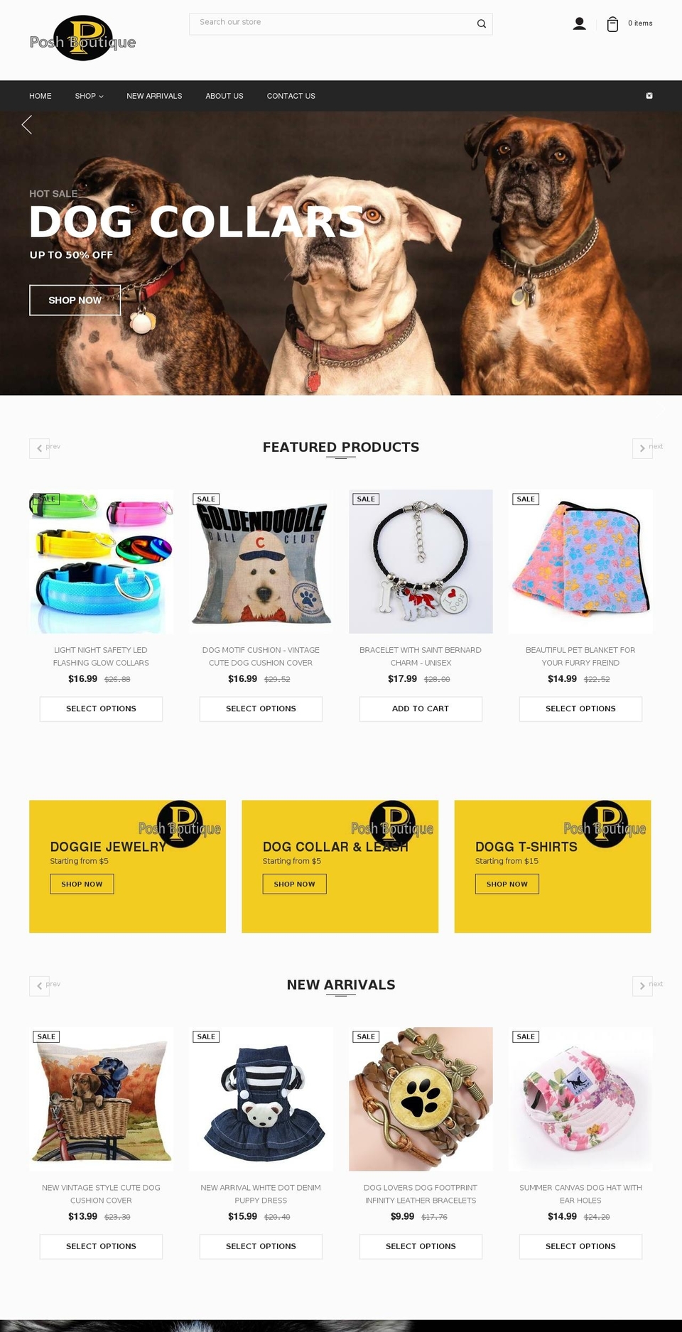 poshdoggieboutique.com — Shopify storefront screenshot