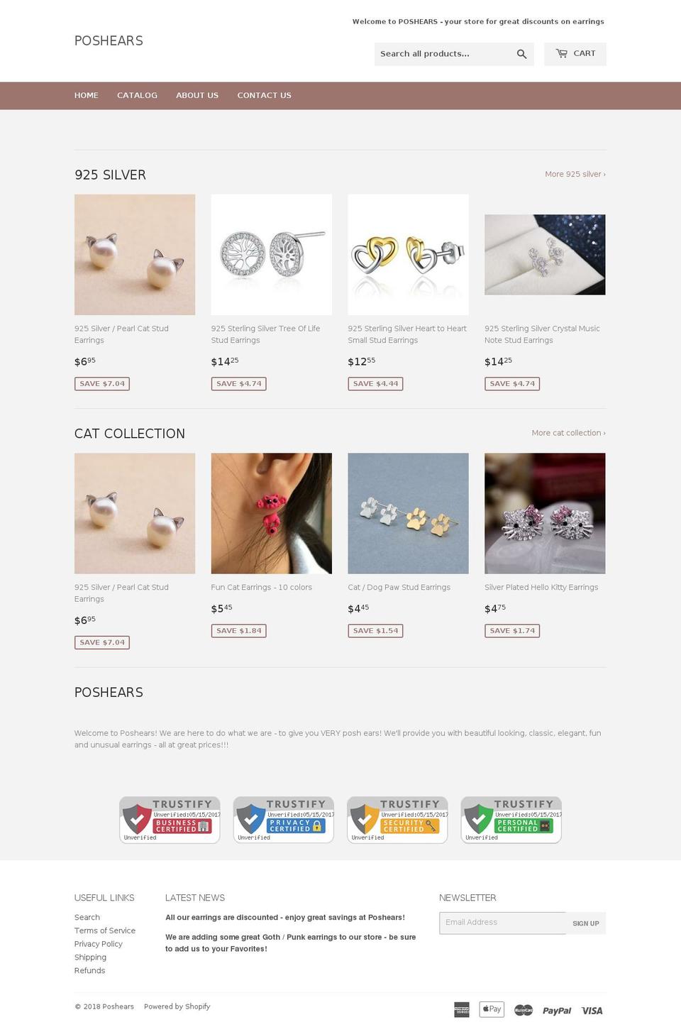 poshears.com shopify website screenshot