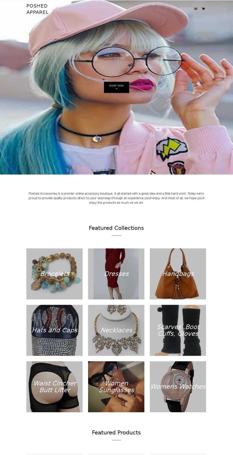 poshedapparel.com shopify website screenshot