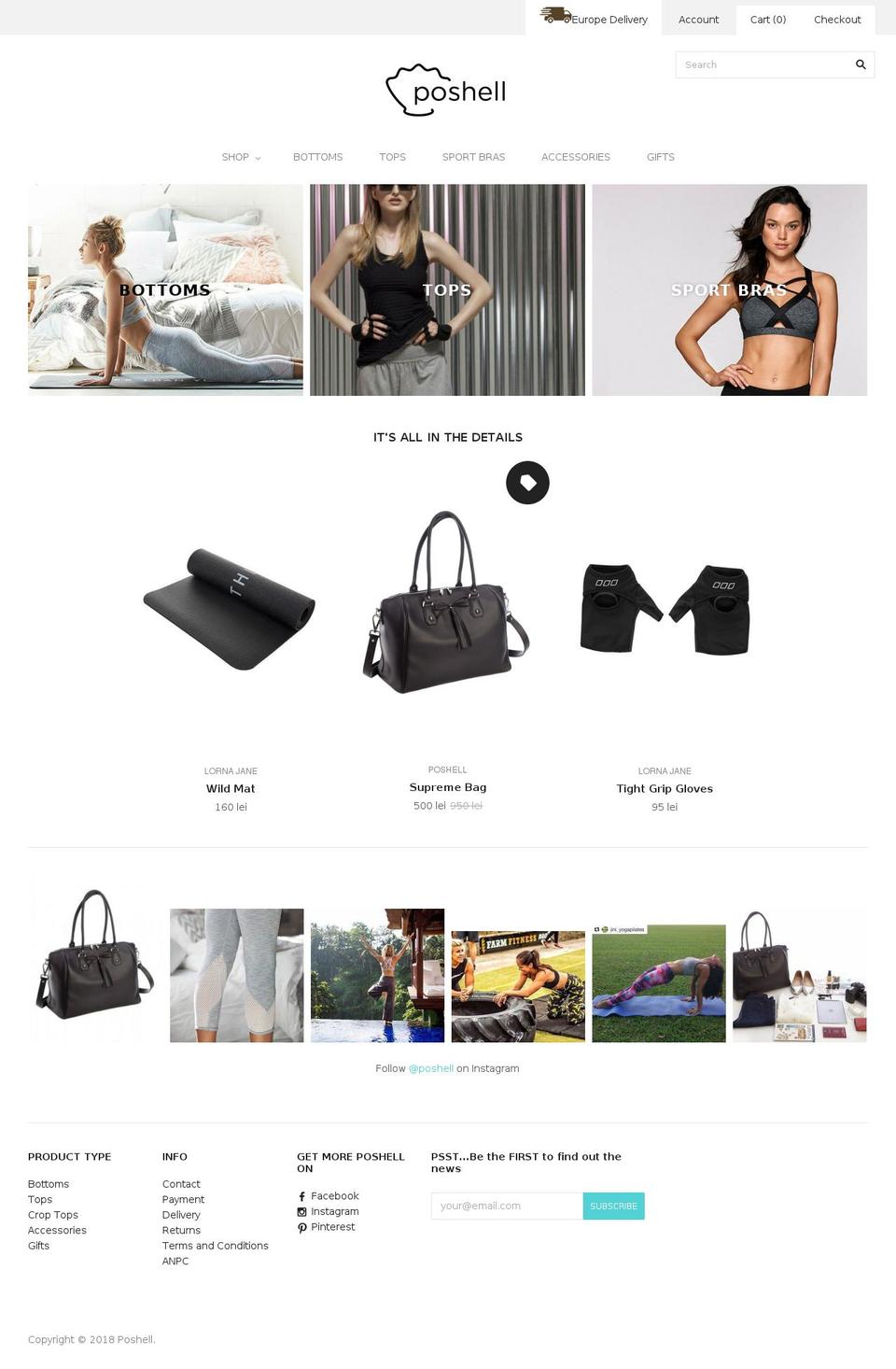 poshell.com shopify website screenshot