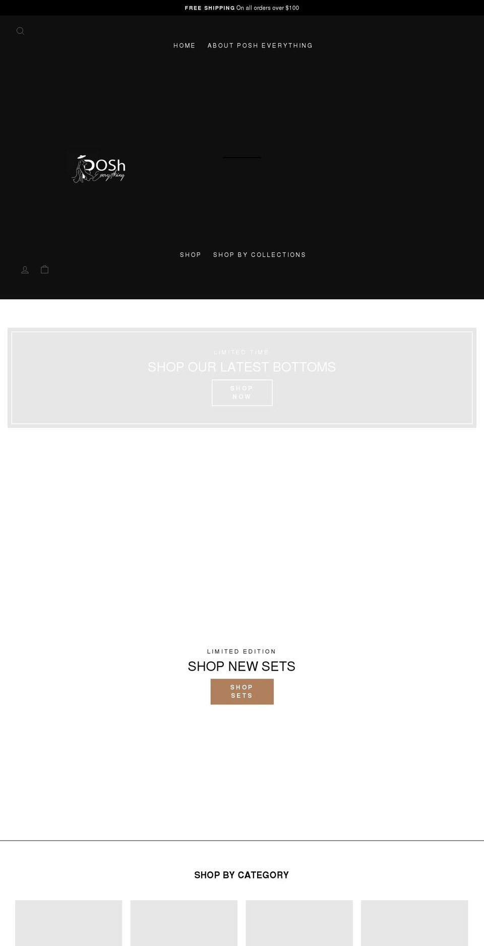posheverythingfashion.com shopify website screenshot