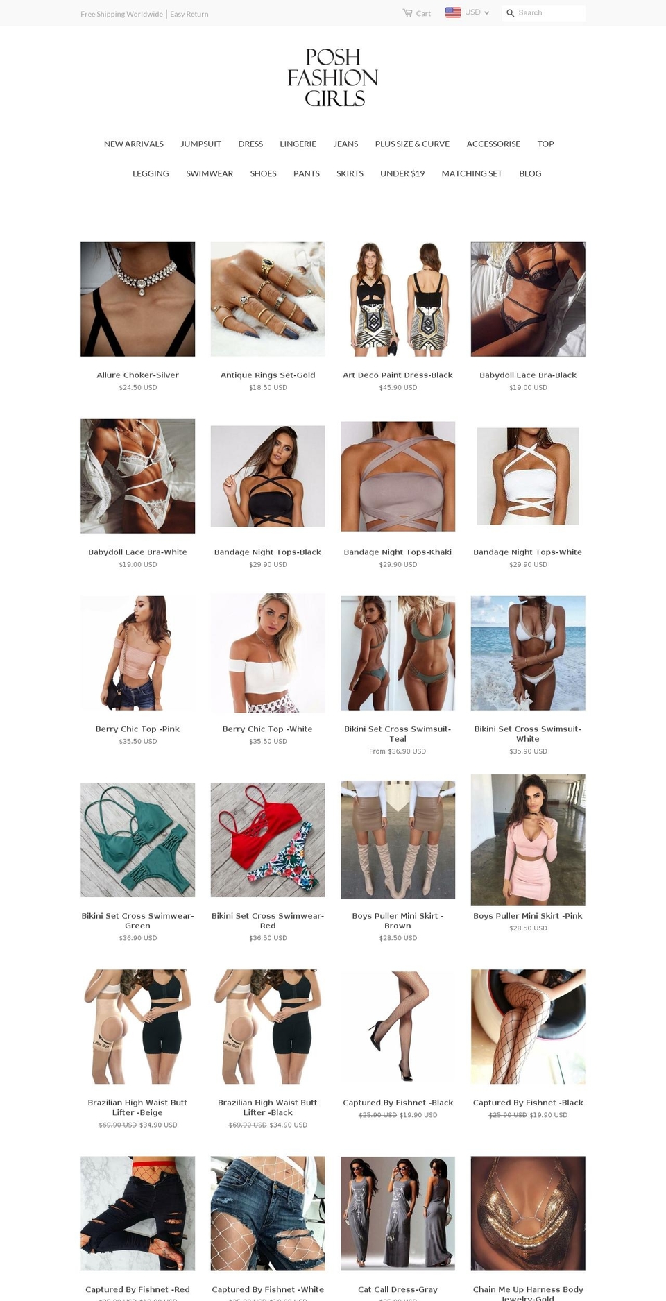 poshfashionshop.com shopify website screenshot