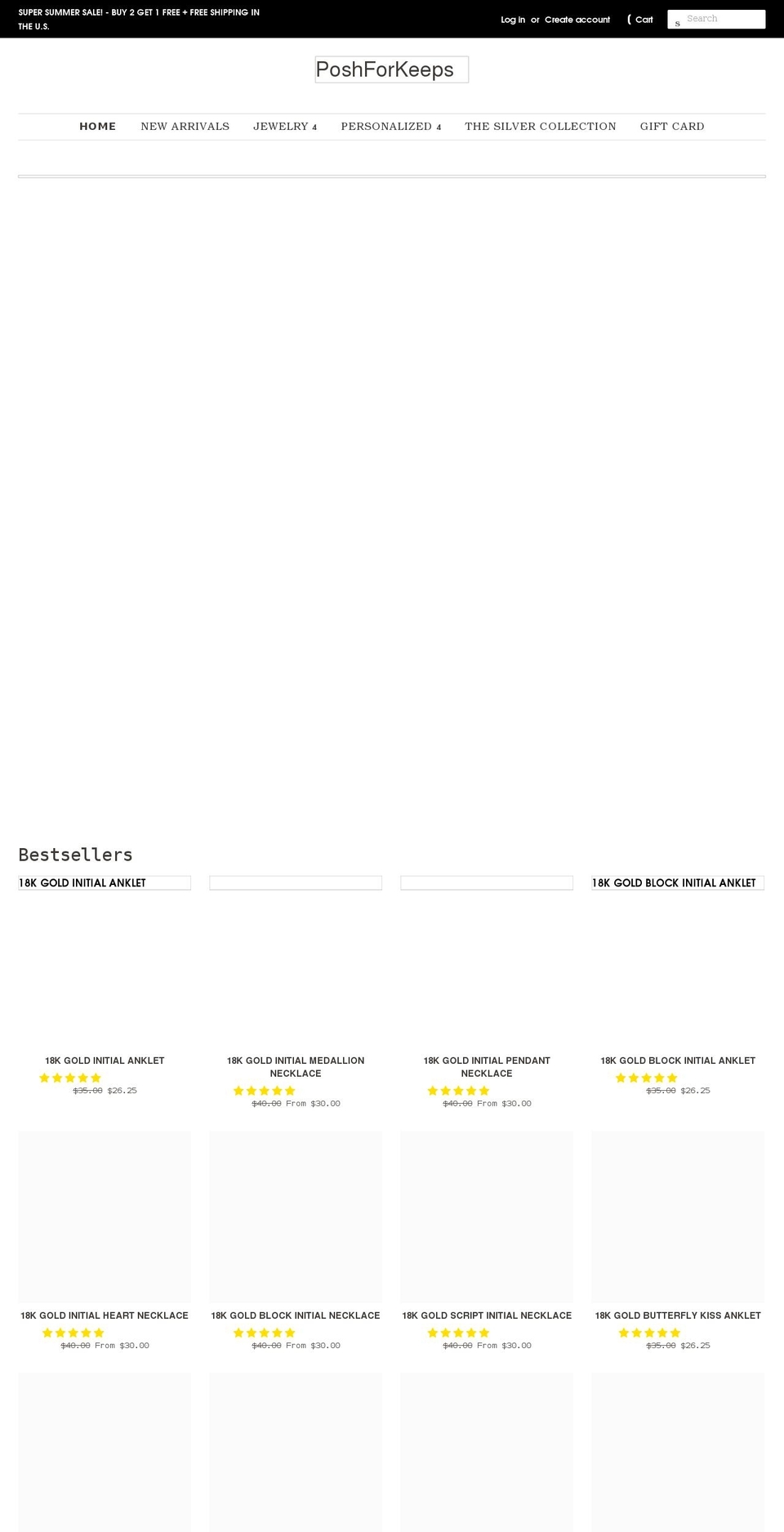 poshforkeeps.com shopify website screenshot