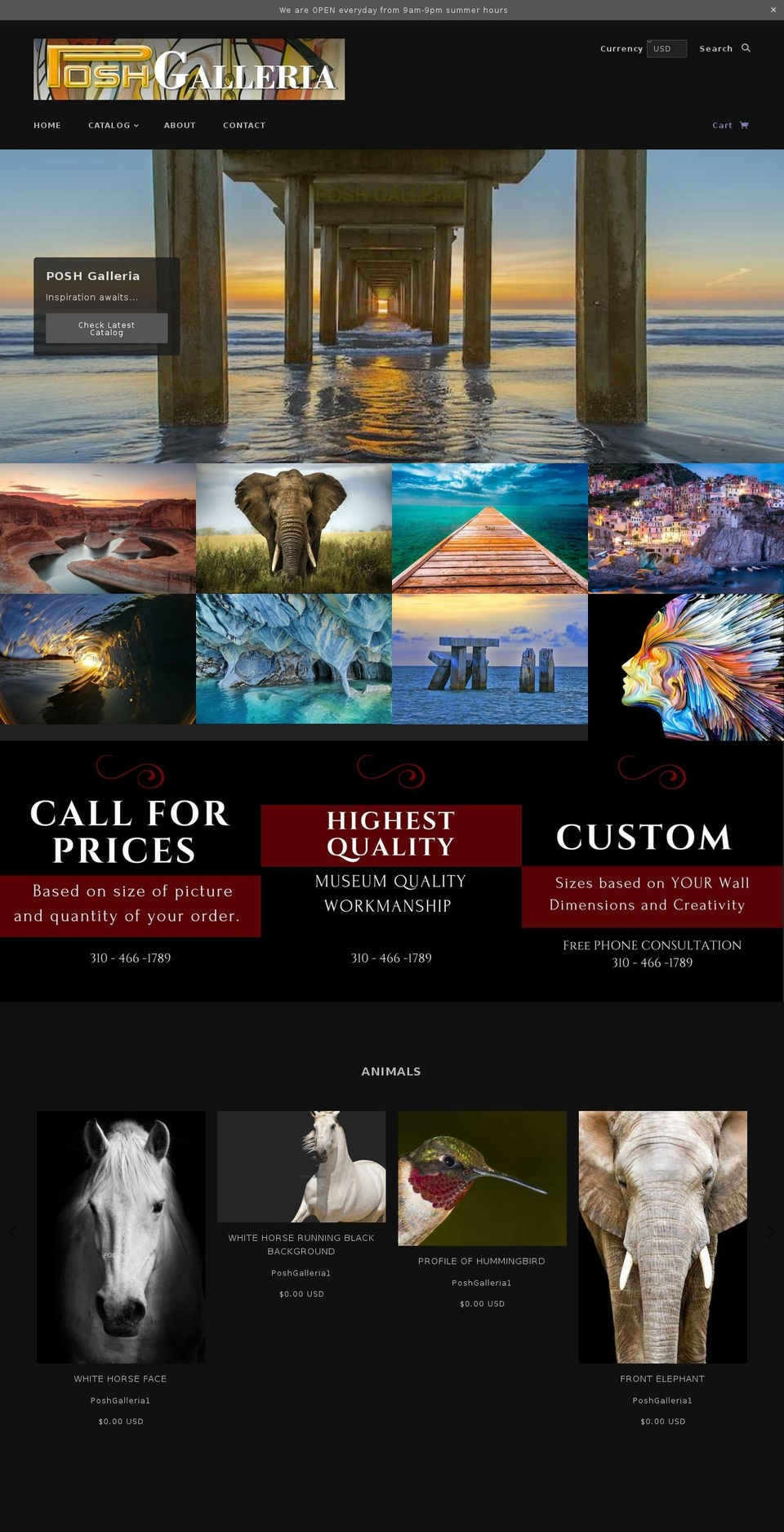 poshgalleria.com shopify website screenshot