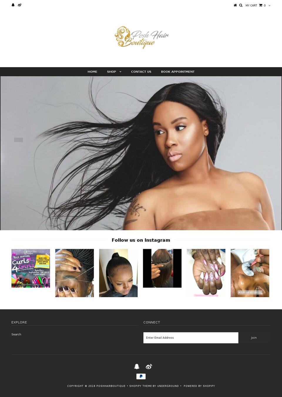 poshhairboutique.com — Shopify storefront screenshot