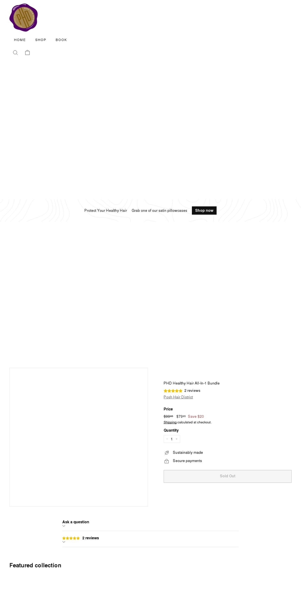 poshhairdistrict.com shopify website screenshot