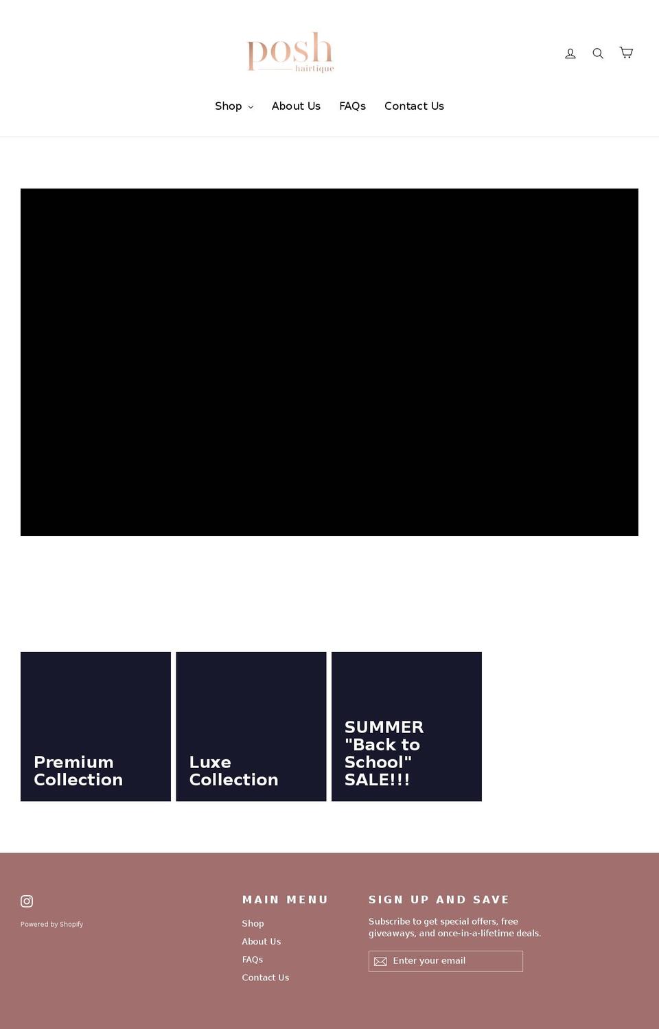poshhairtique.com — Shopify storefront screenshot