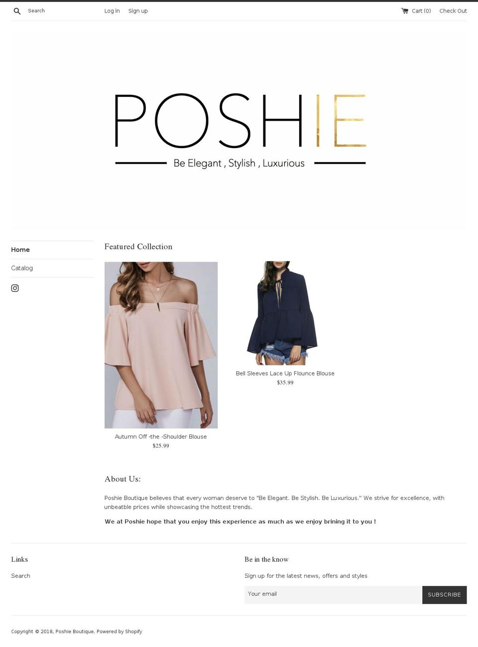poshieboutique.com — Shopify storefront screenshot