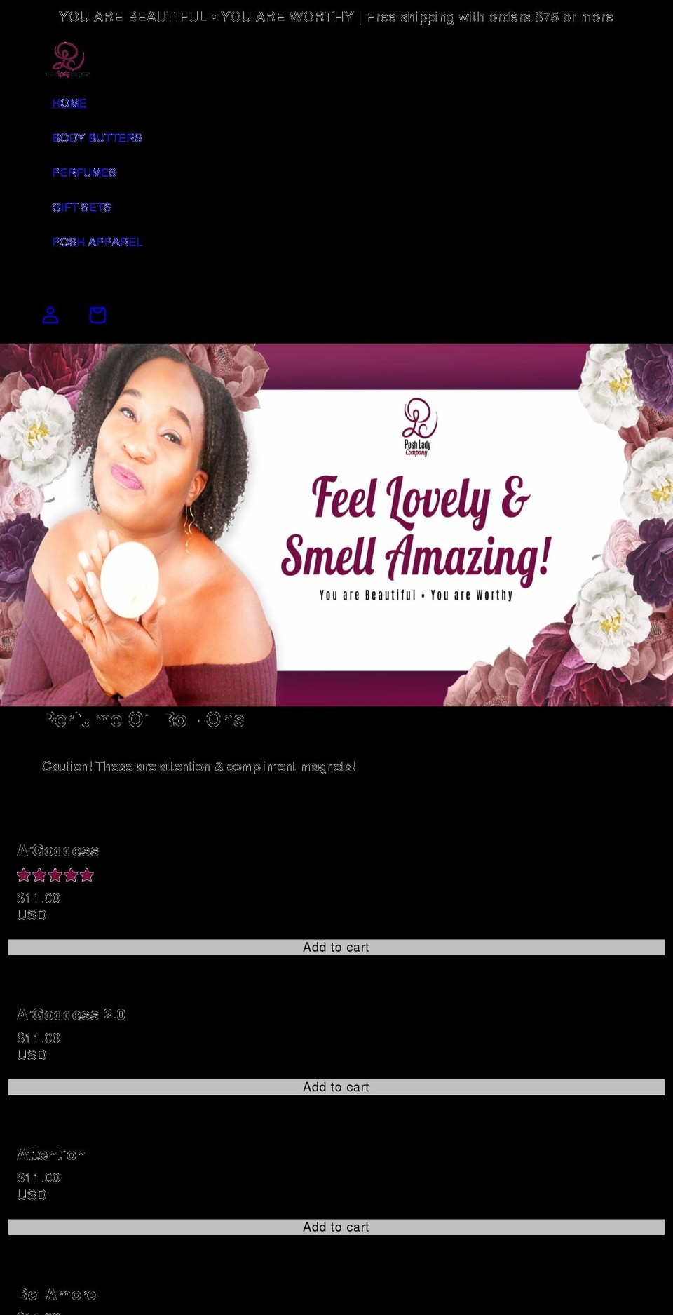The Icing Agency Shopify theme site example poshladycompany.com