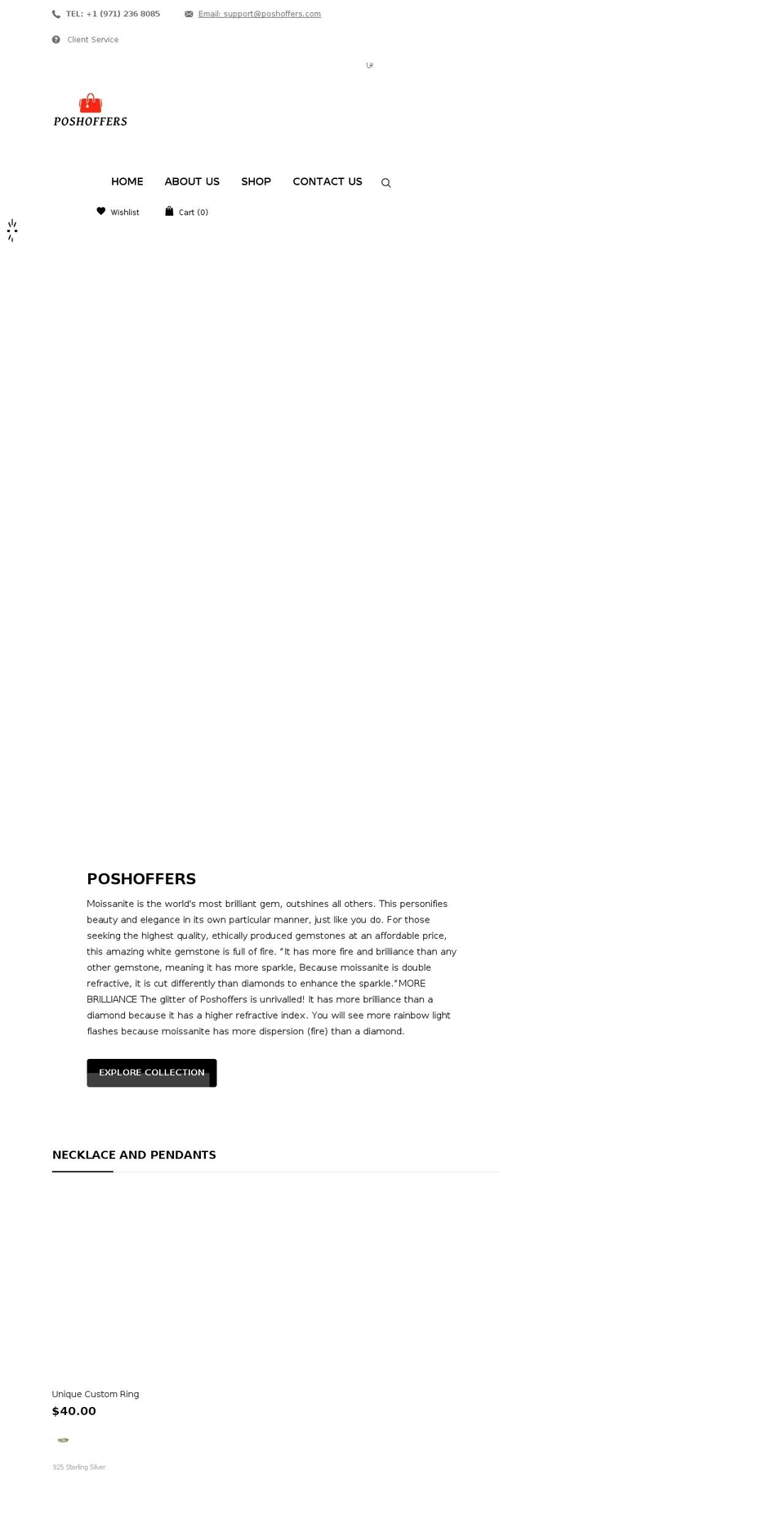 V-theme blackery Shopify theme site example poshoffers.com