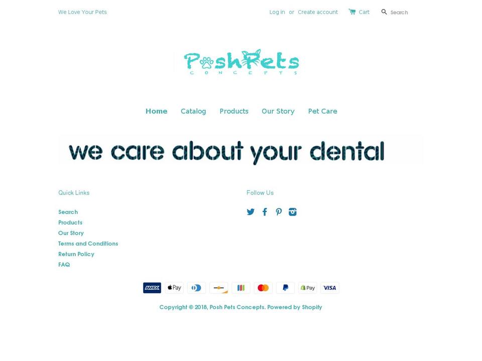 poshpetsconcepts.com shopify website screenshot